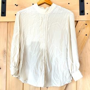 Amour Vert Pintuck Silk Blouse